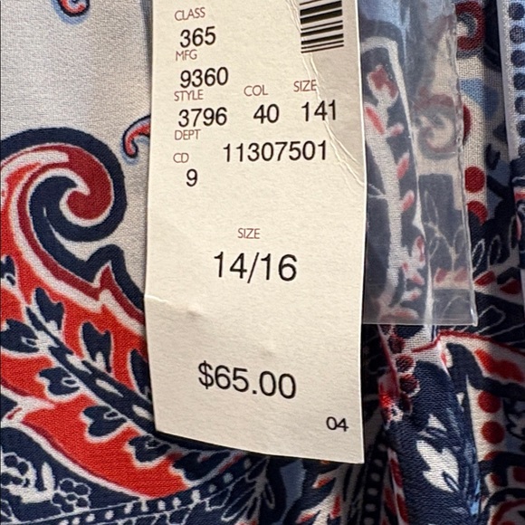 Avenue Red, Blue & White Patterned Maxi Dress Boho Sleeveless Lined open sides - Picture 2 of 6